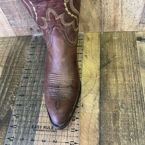 Lucchese 2000 Brown T0056J4 Western Cowboy Boots Mens 7 EE - Picture 3 of 12